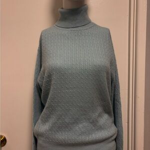 Women's Light Blue Turtleneck Sweater